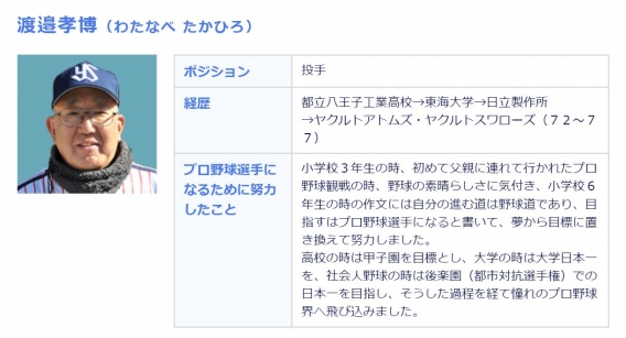投手臨時コーチに渡邉孝博氏